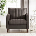 Fauteuil d'appoint en cuir pleine fleur, garnissage plumes, mousse à mémoire de forme, ressorts de soutien, assise de luxe