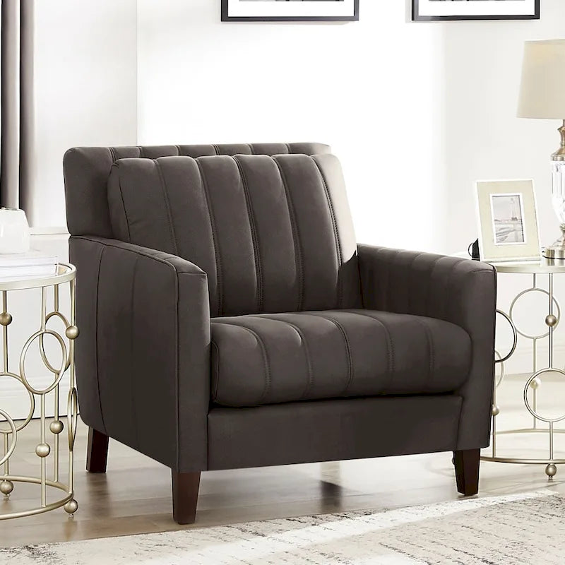 Fauteuil d'appoint en cuir pleine fleur, garnissage plumes, mousse à mémoire de forme, ressorts de soutien, assise de luxe
