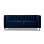 Canapé Petit Espace Carré Capitonné Accoudoirs Droits Coussins Amovibles Salon Compact