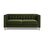 Canapé Petit Espace Carré Capitonné Accoudoirs Droits Coussins Amovibles Salon Compact