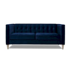 Canapé Petit Espace Carré Capitonné Accoudoirs Droits Coussins Amovibles Salon Compact