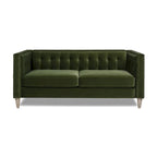 Canapé Petit Espace Carré Capitonné Accoudoirs Droits Coussins Amovibles Salon Compact