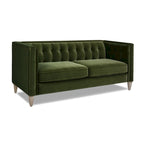 Canapé Petit Espace Carré Capitonné Accoudoirs Droits Coussins Amovibles Salon Compact