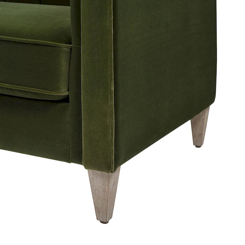 Canapé Petit Espace Carré Capitonné Accoudoirs Droits Coussins Amovibles Salon Compact