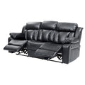 Canapé inclinable en similicuir avec accoudoirs rembourrés, style contemporain, 216 cm de large, disponible en 5 coloris