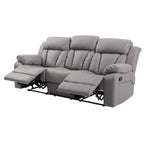 Canapé inclinable en similicuir avec accoudoirs rembourrés, style contemporain, 216 cm de large, disponible en 5 coloris
