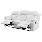 Canapé inclinable en similicuir avec accoudoirs rembourrés, style contemporain, 216 cm de large, disponible en 5 coloris