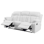 Canapé inclinable en similicuir avec accoudoirs rembourrés, style contemporain, 216 cm de large, disponible en 5 coloris