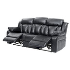 Canapé inclinable en similicuir avec accoudoirs rembourrés, style contemporain, 216 cm de large, disponible en 5 coloris