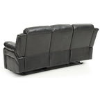 Canapé inclinable en similicuir avec accoudoirs rembourrés, style contemporain, 216 cm de large, disponible en 5 coloris