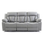 Canapé inclinable en similicuir avec accoudoirs rembourrés, style contemporain, 216 cm de large, disponible en 5 coloris
