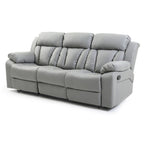 Canapé inclinable en similicuir avec accoudoirs rembourrés, style contemporain, 216 cm de large, disponible en 5 coloris