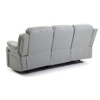 Canapé inclinable en similicuir avec accoudoirs rembourrés, style contemporain, 216 cm de large, disponible en 5 coloris