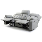 Canapé inclinable en similicuir avec accoudoirs rembourrés, style contemporain, 216 cm de large, disponible en 5 coloris