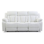 Canapé inclinable en similicuir avec accoudoirs rembourrés, style contemporain, 216 cm de large, disponible en 5 coloris