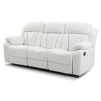 Canapé inclinable en similicuir avec accoudoirs rembourrés, style contemporain, 216 cm de large, disponible en 5 coloris