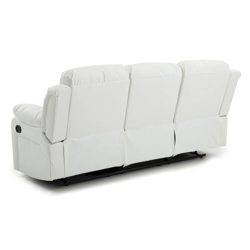 Canapé inclinable en similicuir avec accoudoirs rembourrés, style contemporain, 216 cm de large, disponible en 5 coloris