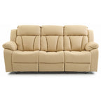 Canapé inclinable en similicuir avec accoudoirs rembourrés, style contemporain, 216 cm de large, disponible en 5 coloris