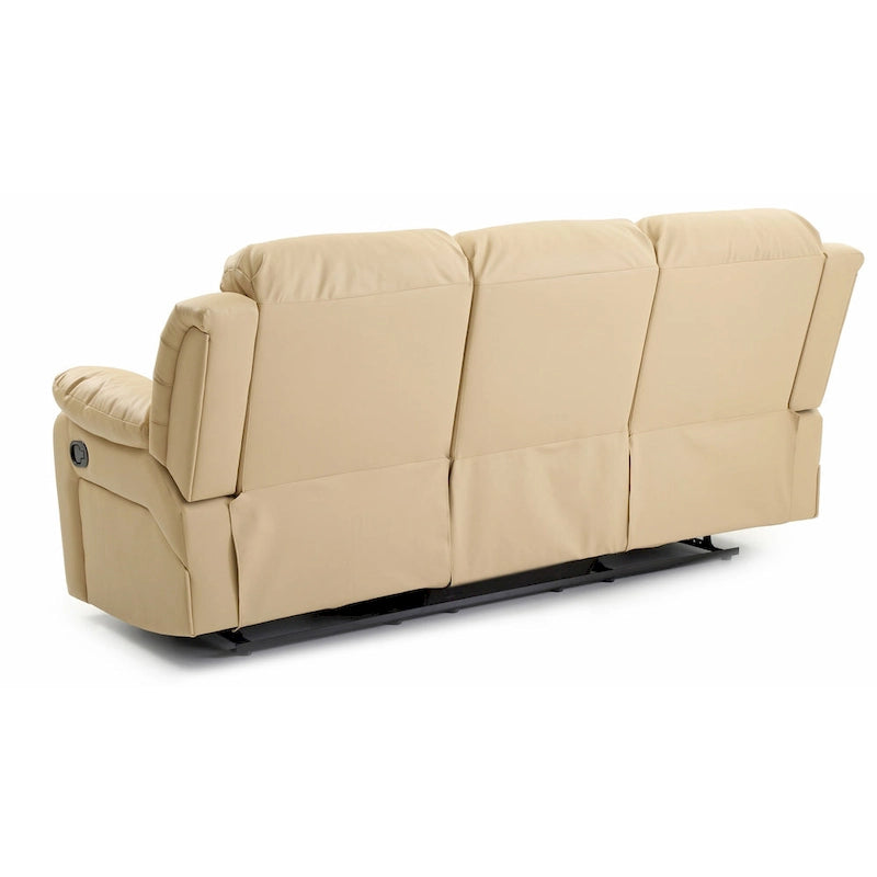 Canapé inclinable en similicuir avec accoudoirs rembourrés, style contemporain, 216 cm de large, disponible en 5 coloris