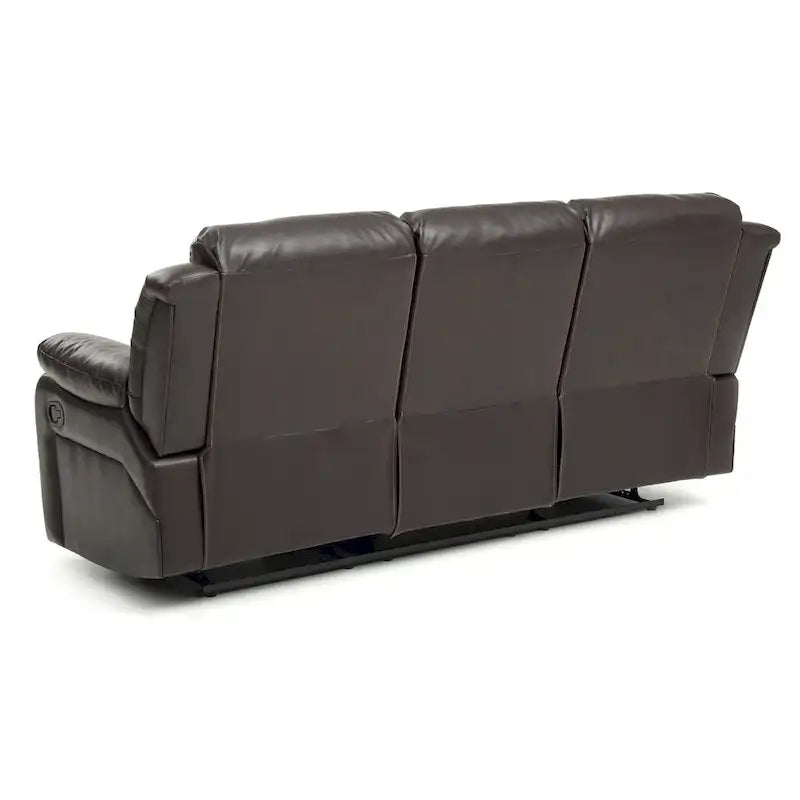 Canapé inclinable en similicuir avec accoudoirs rembourrés, style contemporain, 216 cm de large, disponible en 5 coloris