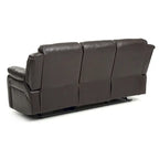 Canapé inclinable en similicuir avec accoudoirs rembourrés, style contemporain, 216 cm de large, disponible en 5 coloris