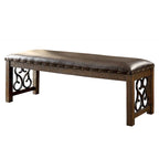 Banc de salle à manger en similicuir de style médiéval, assise rembourrée