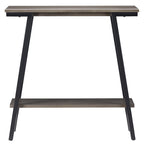 Table console de hall en bois et métal mélangés, base dorée, finition satinée blanche, style mission