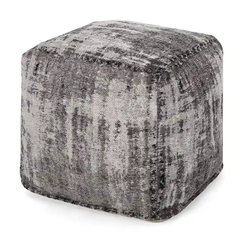Pouf/Ottoman Cube en Tissu Bohème Tissé Main Repose-Pieds Style Bohème pour Salon