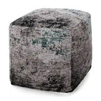Pouf/Ottoman Cube en Tissu Bohème Tissé Main Repose-Pieds Style Bohème pour Salon