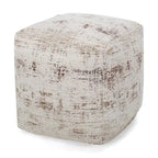 Pouf/Ottoman Cube en Tissu Bohème Tissé Main Repose-Pieds Style Bohème pour Salon