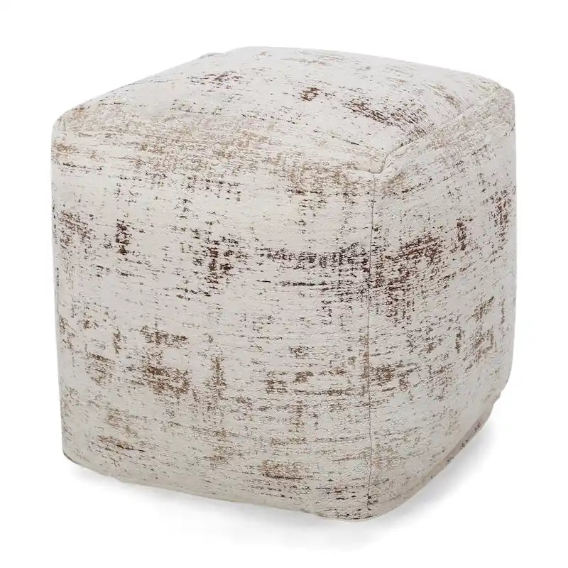 Pouf/Ottoman Cube en Tissu Bohème Tissé Main Repose-Pieds Style Bohème pour Salon