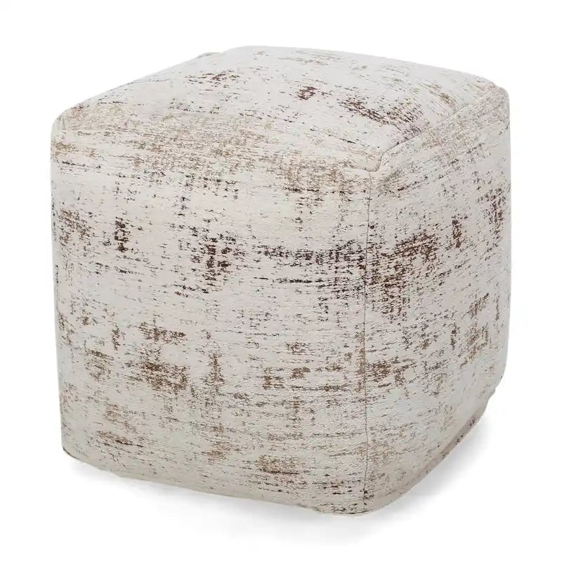 Pouf/Ottoman Cube en Tissu Bohème Tissé Main Repose-Pieds Style Bohème pour Salon