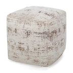 Pouf/Ottoman Cube en Tissu Bohème Tissé Main Repose-Pieds Style Bohème pour Salon