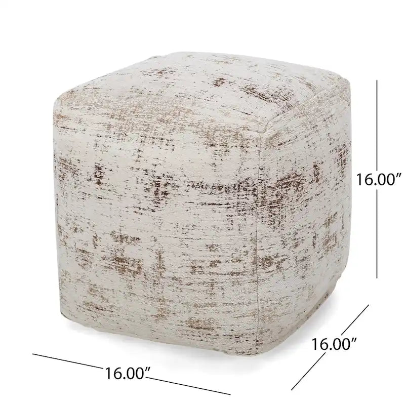 Pouf/Ottoman Cube en Tissu Bohème Tissé Main Repose-Pieds Style Bohème pour Salon