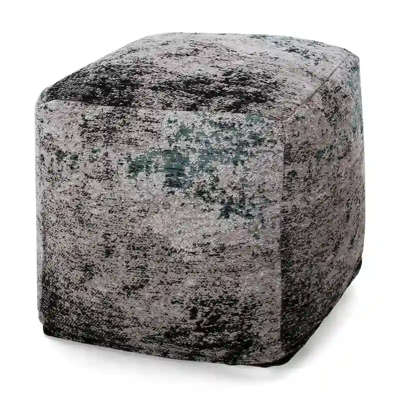 Pouf/Ottoman Cube en Tissu Bohème Tissé Main Repose-Pieds Style Bohème pour Salon