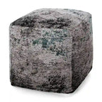 Pouf/Ottoman Cube en Tissu Bohème Tissé Main Repose-Pieds Style Bohème pour Salon