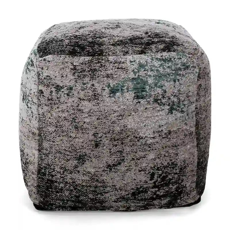 Pouf/Ottoman Cube en Tissu Bohème Tissé Main Repose-Pieds Style Bohème pour Salon