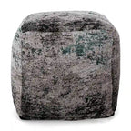 Pouf/Ottoman Cube en Tissu Bohème Tissé Main Repose-Pieds Style Bohème pour Salon