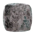 Pouf/Ottoman Cube en Tissu Bohème Tissé Main Repose-Pieds Style Bohème pour Salon
