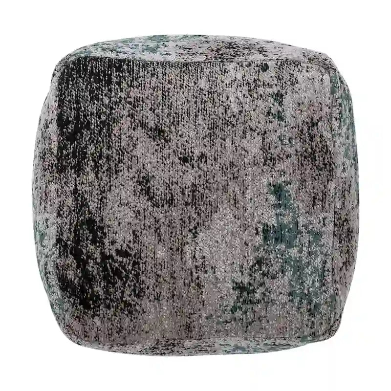 Pouf/Ottoman Cube en Tissu Bohème Tissé Main Repose-Pieds Style Bohème pour Salon