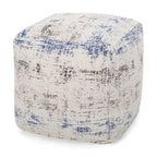 Pouf/Ottoman Cube en Tissu Bohème Tissé Main Repose-Pieds Style Bohème pour Salon