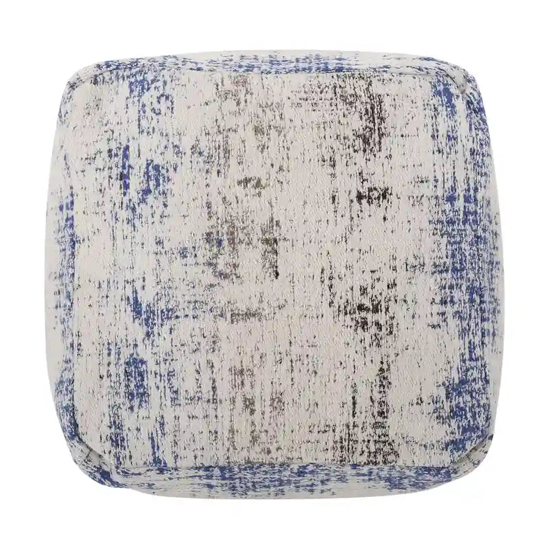 Pouf/Ottoman Cube en Tissu Bohème Tissé Main Repose-Pieds Style Bohème pour Salon
