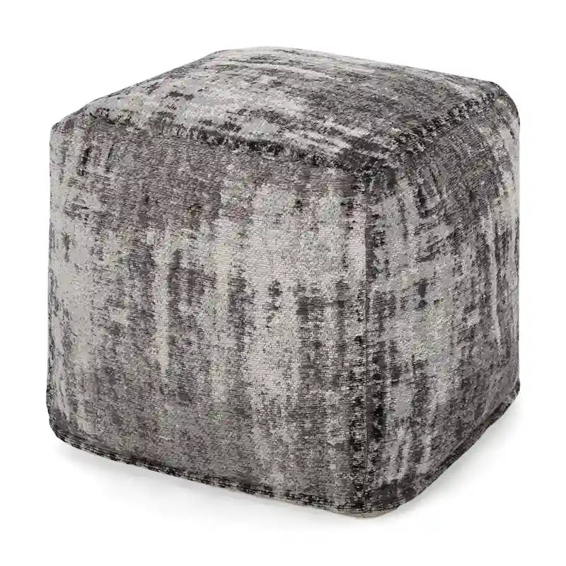 Pouf/Ottoman Cube en Tissu Bohème Tissé Main Repose-Pieds Style Bohème pour Salon