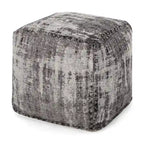 Pouf/Ottoman Cube en Tissu Bohème Tissé Main Repose-Pieds Style Bohème pour Salon