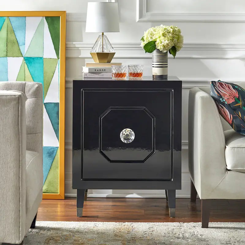 Meuble d'appoint Glam Porte à motifs Bouton en acrylique surdimensionné 3 options de finition Accent