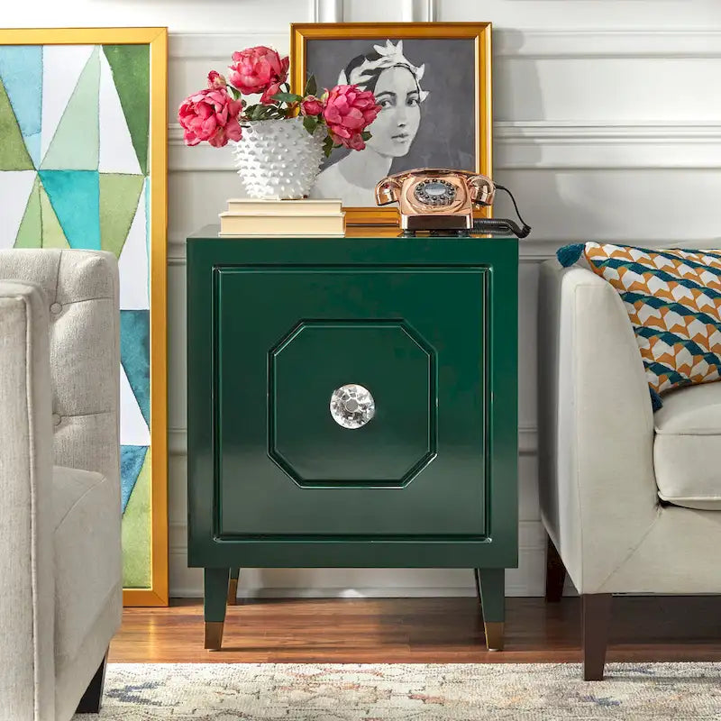 Meuble d'appoint Glam Porte à motifs Bouton en acrylique surdimensionné 3 options de finition Accent