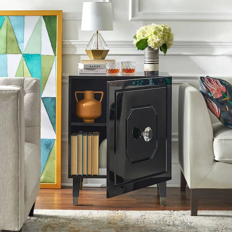 Meuble d'appoint Glam Porte à motifs Bouton en acrylique surdimensionné 3 options de finition Accent