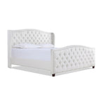 Lit à panneaux de style Ferme Moderne avec Tête de lit Rembourrée, Meuble de Chambre Chic