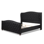Lit à panneaux de style Ferme Moderne avec Tête de lit Rembourrée, Meuble de Chambre Chic