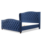 Lit à panneaux de style Ferme Moderne avec Tête de lit Rembourrée, Meuble de Chambre Chic